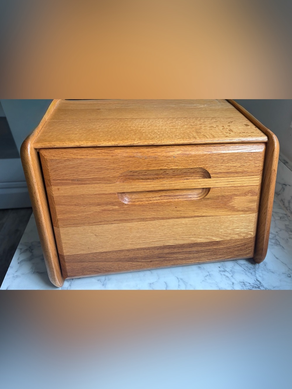 70's Cornwall Wooden Bread Box - Oak Finish - Picture 7 of 8